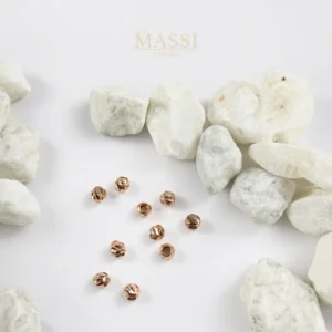 10 Balines #3 Diamantados Oro Nacional Rosa de 3 mm de diámetro