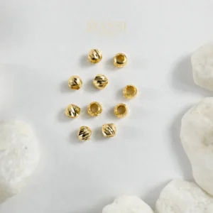 10 Balines #3 Diamantados Oro Nacional Amarillo de 3 mm de diámetro