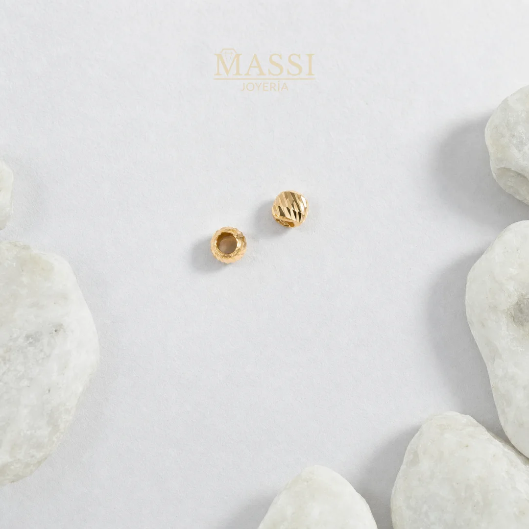 2 Balines #3 Diamantados Oro Nacional Amarillo de 3 mm de diámetro