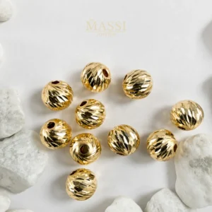 10 Balines #7 Diamantados Oro Nacional Amarillo de 7 mm de diámetro