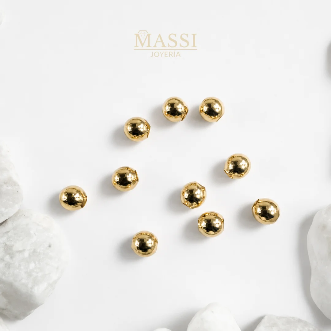 Balines #3 Lisos en Oro Nacional Amarillo de 3 mm