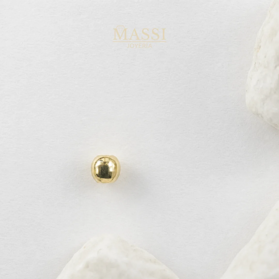 Balín #3 Liso en Oro Nacional Amarillo de 3 mm