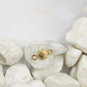 Herraje Hexágono Mini Liso de 5 × 4 mm en oro nacional amarillo