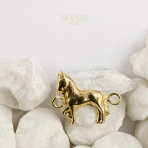 Herraje Silueta de Caballo de 15 × 4 mm en oro nacional